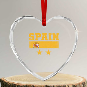 Spain Champions 2026 Second Star Heart Crystal Glass Ornament Espana Coat of Arms