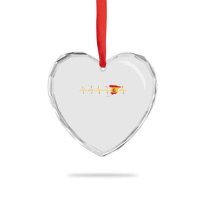 Spain Heartbeat EKG Espana Spanish Flag Map Heart Crystal Glass Ornament TS14 Print Your Wear