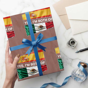 Spain Mexico Heritage Pride Wrapping Paper Roll Yes I'm Both Identity Roots for Hispanics Latinos TS02 Mocha Print Your Wear