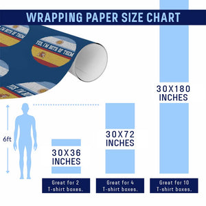 Spanish Argentinian Roots Wrapping Paper Roll Yes I'm Both Of Them Vintage Spain Argentina Half Flag