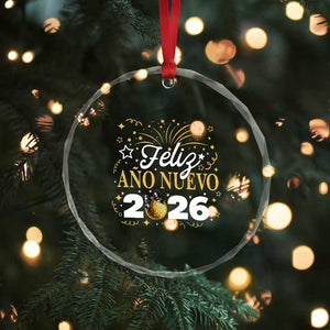 Spanish New Year 2026 Crystal Glass Ornament Feliz Ano Nuevo NYE Party Faux Glitter Effect Printed TS11 Print Your Wear