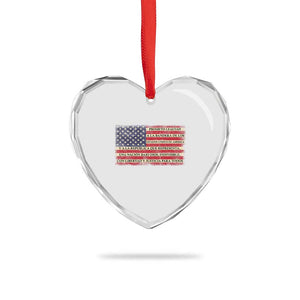 Spanish Pledge of Allegiance USA Flag Vintage Patriotic Graphic Heart Crystal Glass Ornament American Patriot Promesa de Lealtad TS02 Print Your Wear