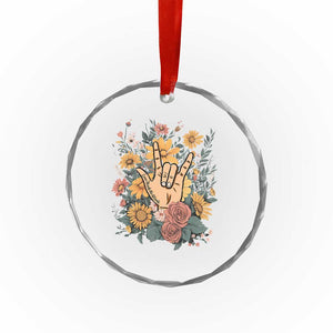 Special Education Crystal Glass Ornament Sign Language ASL Love Needs No Words TS02 Print Your Wear