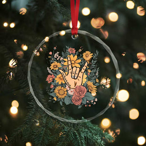 Special Education Crystal Glass Ornament Sign Language ASL Love Needs No Words TS02 Print Your Wear