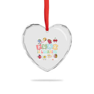 Special Education Heart Crystal Glass Ornament Play is Learning Sped Teacher TS02 Print Your Wear