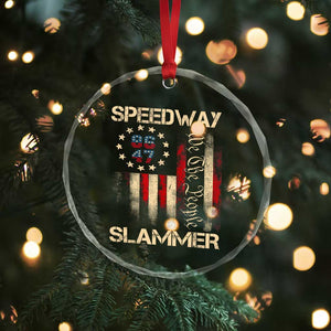 Speedway Slammer 2025 Crystal Glass Ornament We The People Patriotic Distressed American Flag TS02 Print Your Wear