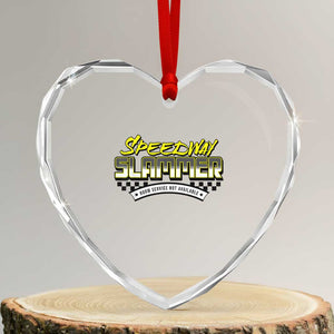 Speedway Slammer Indiana 2025 Heart Crystal Glass Ornament TS02 Transparent Glass 3'' Heart Print Your Wear