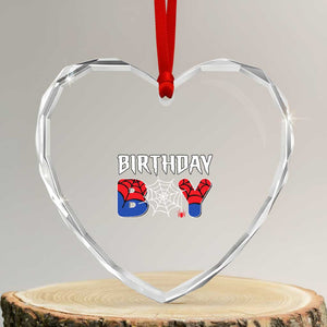 Spider Birthday Boy Heart Crystal Glass Ornament Bday Spiders Party TS02 Transparent Glass 3'' Heart Print Your Wear