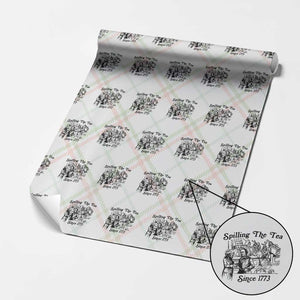 Spilling The Tea Since 1773 Wrapping Paper Roll Boston Tea Party Vintage Historical Sketch Graphic