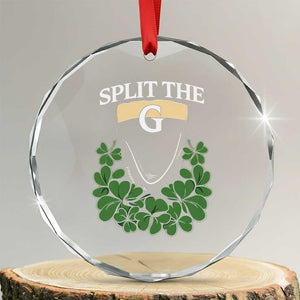 Split the G Funny Irish Stout Beer Drinking Game Crystal Glass Ornament St. Patrick’s Day Shamrocks Pub Crawl Crew TS02 Transparent Glass 3'' Circle Print Your Wear