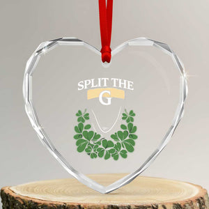 Split the G Funny Irish Stout Beer Drinking Game Heart Crystal Glass Ornament St. Patrick’s Day Shamrocks Pub Crawl Crew TS02 Transparent Glass 3'' Heart Print Your Wear