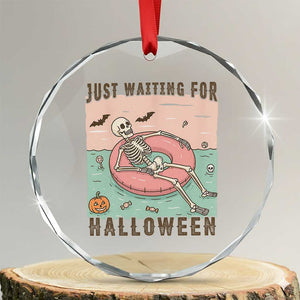Spooky Summer Skeleton Crystal Glass Ornament Just Waiting For Halloween Summer Pool Party TS02 Transparent Glass 3'' Circle Print Your Wear