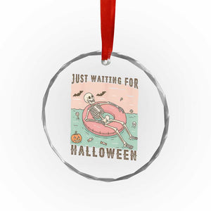 Spooky Summer Skeleton Crystal Glass Ornament Just Waiting For Halloween Summer Pool Party TS02 Print Your Wear