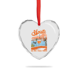 Spritz Veneto Heart Crystal Glass Ornament Italia Vintage Orange Wine Cocktail Dal 1919