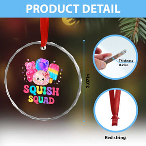 Squish Squad Kawaii Glitter Dumpling and Candy Graphic Crystal Glass Ornament Cute Gummy Bear Popsicle