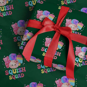 Squish Squad Kawaii Glitter Dumpling and Candy Graphic Wrapping Paper Roll Cute Gummy Bear Popsicle