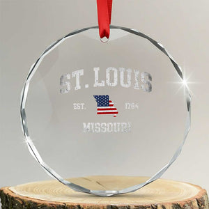 St. Louis Missouri MO Crystal Glass Ornament Vintage American Flag Missouri State