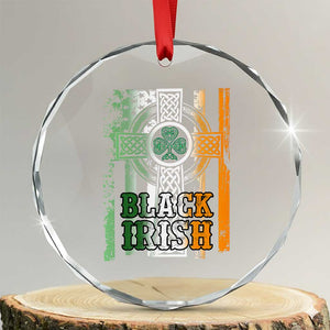 St Patrick's Day Black Irish Crystal Glass Ornament Vintage American Flag Celtic Cross TS11 Transparent Glass 3'' Circle Print Your Wear