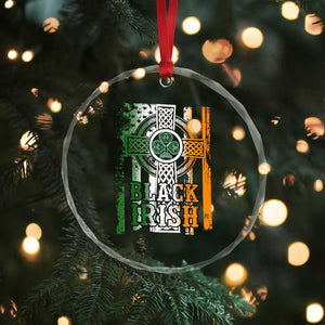 St Patrick's Day Black Irish Crystal Glass Ornament Vintage American Flag Celtic Cross TS11 Print Your Wear