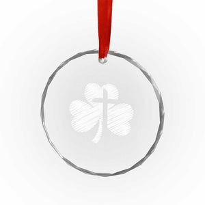 St Patricks Day Christian Religious Shamrock Cross Crystal Glass Ornament TS11 Print Your Wear