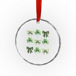 St Patricks Day Coquette Bow Crystal Glass Ornament Lucky Shamrock Aesthetic TS02 Print Your Wear