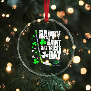 St. Patrick's Day Ice Hockey Crystal Glass Ornament Happy Saint Hat Trick's Lucky Shamrocks TS02 Print Your Wear