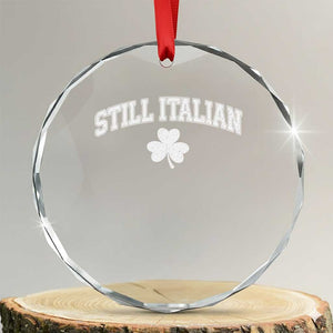 St Patricks Day Italian Crystal Glass Ornament Funny Retro Varsity Sporty Style Shamrock TS10 Transparent Glass 3'' Circle Print Your Wear