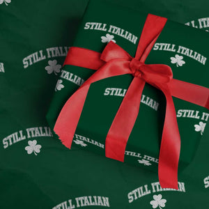 St Patricks Day Italian Wrapping Paper Roll Funny Retro Varsity Sporty Style Shamrock TS10 Green Print Your Wear