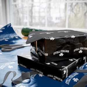 St Patricks Day Italian Wrapping Paper Roll Funny Retro Varsity Sporty Style Shamrock TS10 Black Print Your Wear