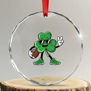 St Patrick's Day Lucky Shamrock Football Crystal Glass Ornament Sport Lover Gift TS02 Transparent Glass 3'' Circle Print Your Wear