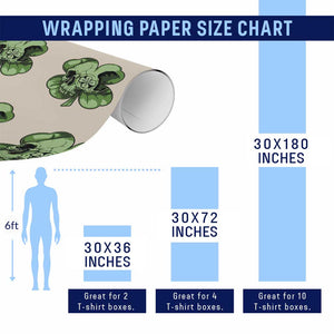 St Patricks Day Lucky Shamrock Skull Gift Wrapping Paper Roll TS12 Print Your Wear