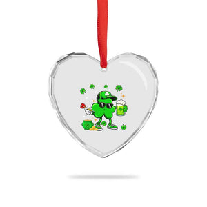 St Patricks Day Shamrock Darts And Beer Lover Gift Heart Crystal Glass Ornament TS12 Print Your Wear