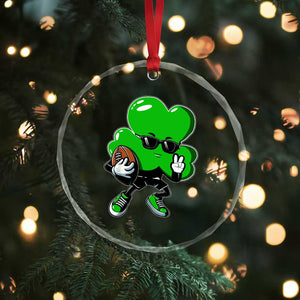 St Patricks Day Shamrock Playing Football Crystal Glass Ornament Cute Gift for Sports Lovers TS02 Print Your Wear