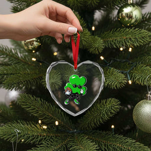 St Patricks Day Shamrock Playing Football Heart Crystal Glass Ornament Cute Gift for Sports Lovers TS02 Print Your Wear