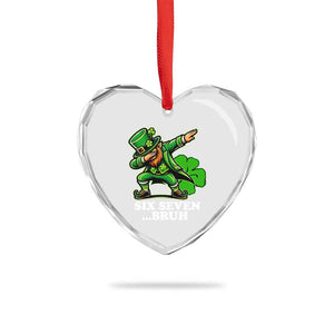 St Patricks Day Six Seven Bruh Heart Crystal Glass Ornament Leprechaun 67 Meme Irish Ireland Lucky Shamrocks TS10 Print Your Wear