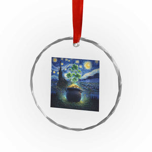 St Patricks Day Starry Night Shamrock Van Gogh Art Crystal Glass Ornament TS14 Print Your Wear