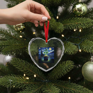 St Patricks Day Starry Night Shamrock Van Gogh Art Heart Crystal Glass Ornament TS14 Print Your Wear
