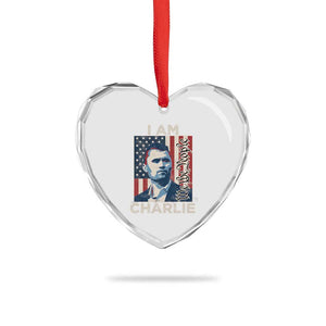 Stand With Charlie Heart Crystal Glass Ornament Patriotic Free Speech We The People American Flag Graphic TS02 Print Your Wear