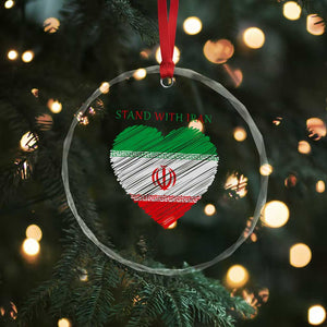 Stand With Iran Crystal Glass Ornament Anti War Political Protest Statement TS12 Print Your Wear