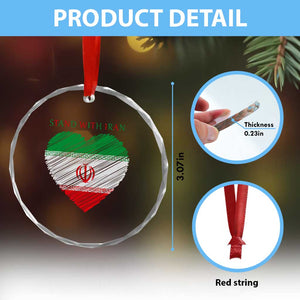 Stand With Iran Crystal Glass Ornament Anti War Political Protest Statement TS12 Print Your Wear