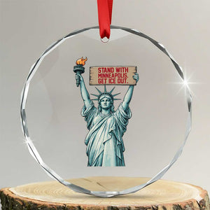 Stand With Minneapolis Crystal Glass Ornament Statue Of Liberty Torch Justice Support TS12 Transparent Glass 3'' Circle Print Your Wear