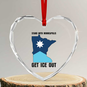 Stand With Minneapolis Heart Crystal Glass Ornament Social Justice Support TS12 Transparent Glass 3'' Heart Print Your Wear