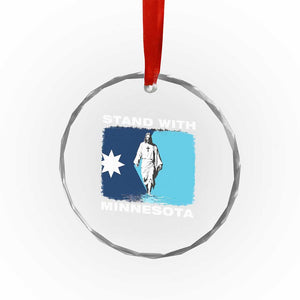 Stand with Minnesota Crystal Glass Ornament Christian Jesus Minnesota Strong Subtle Anti ICE TS14 Print Your Wear