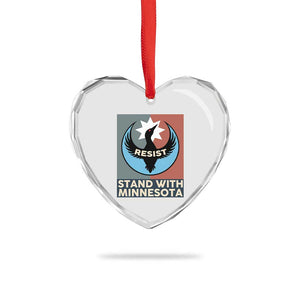 Stand With Minnesota Heart Crystal Glass Ornament Common Loon Pride Support TS12 Print Your Wear