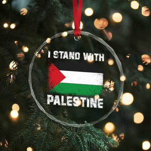 Stand With Palestine Crystal Glass Ornament Gaza Palestinian Flag TS10 Print Your Wear