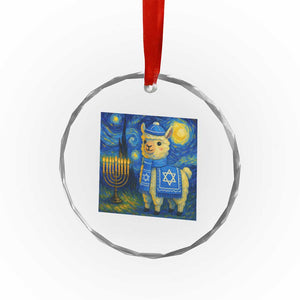 Starry Hanukkah Night Crystal Glass Ornament Funny Llama Jewish Holiday Gift TS12 Print Your Wear