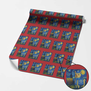 Starry Hanukkah Night Wrapping Paper Roll Funny Llama Jewish Holiday Gift TS12 Red Print Your Wear