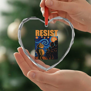 Starry Night Resist Frog Heart Crystal Glass Ornament Resistance Protest Surreal Art Graphic TS02 Print Your Wear