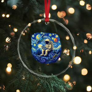 Starry Night Space Bookworm Crystal Glass Ornament Funny Astronaut Reader Gift TS12 Print Your Wear