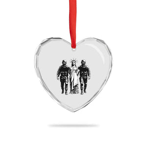 Statue Of Liberty Arrested Heart Crystal Glass Ornament Funny Immigrant Rights Political Protest TS11 Print Your Wear